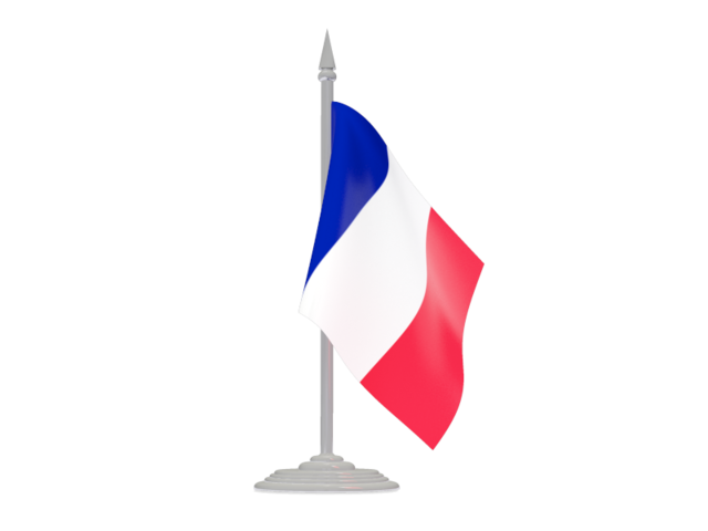 Flag With Flagpole Illustration Of Flag Of France