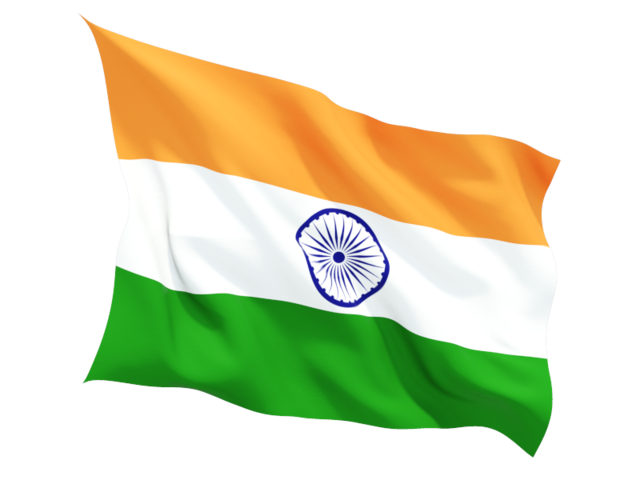 Fluttering flag. Illustration of flag of India
