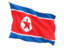 North Korea. Fluttering flag. Download icon.