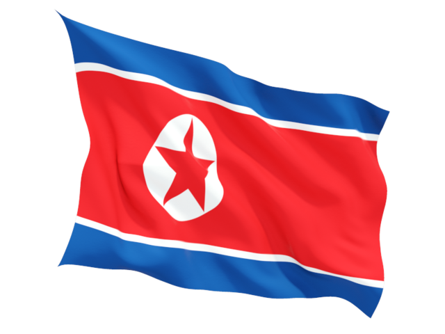Fluttering flag. Download flag icon of North Korea at PNG format