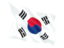 South Korea. Fluttering flag. Download icon.
