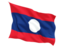 Laos. Fluttering flag. Download icon.