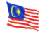 Malaysia. Fluttering flag. Download icon.