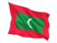 Maldives. Fluttering flag. Download icon.