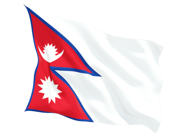 Fluttering flag. Download flag icon of Nepal at PNG format