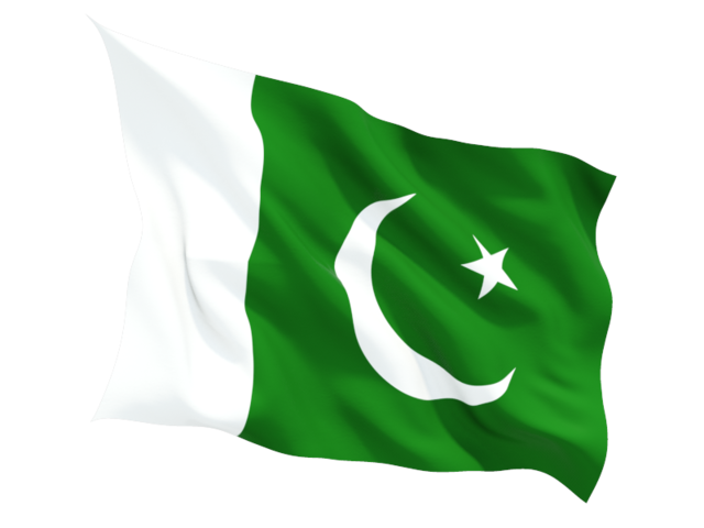 Fluttering flag. Download flag icon of Pakistan at PNG format