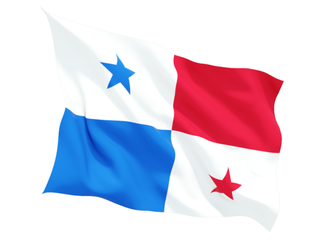 Fluttering flag. Illustration of flag of Panama