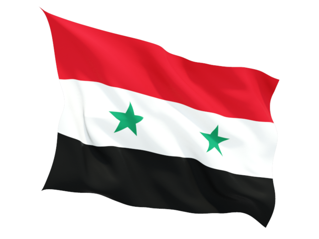 Fluttering flag. Download flag icon of Syria at PNG format