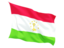 Tajikistan. Fluttering flag. Download icon.