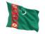 Turkmenistan. Fluttering flag. Download icon.
