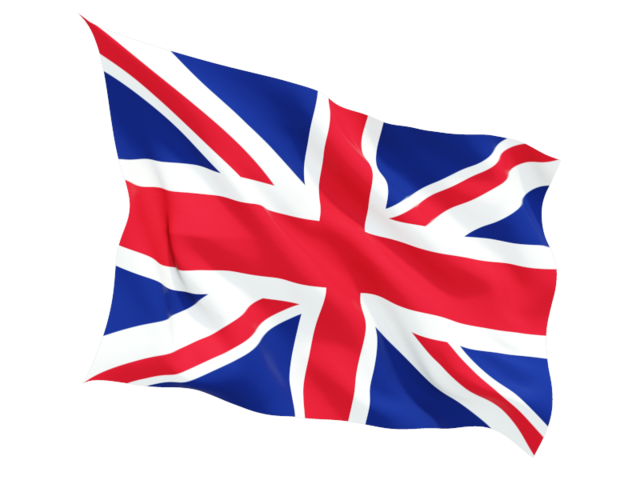 Fluttering flag. Illustration of flag of United Kingdom