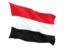 Yemen. Fluttering flag. Download icon.