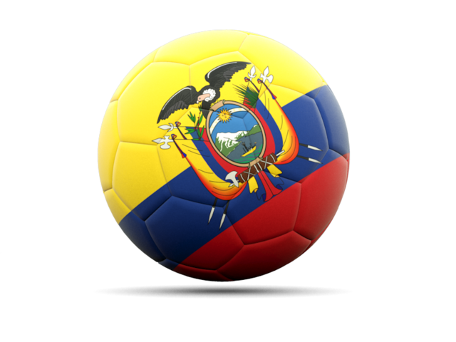 Football Icon Illustration Of Flag Of Ecuador