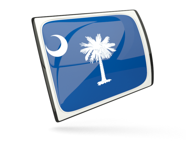 Glossy Rectangular Icon Illustration Of Flag Of South Carolina