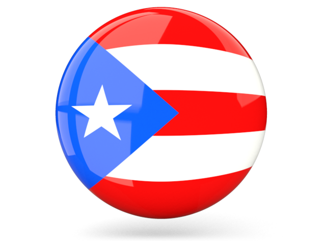 Glossy round icon. Illustration of flag of Puerto Rico