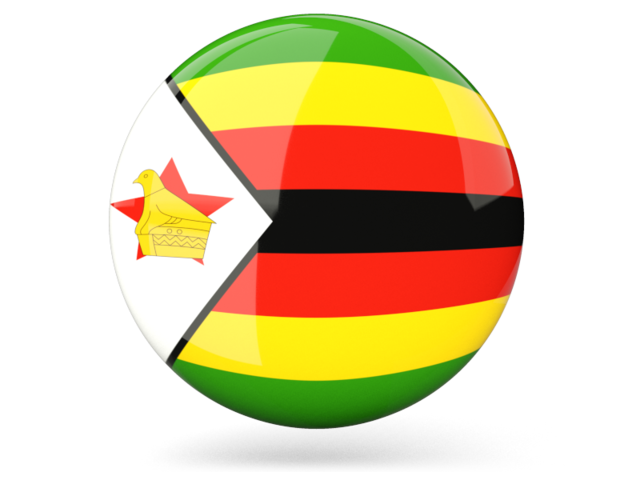 Glossy Round Icon Illustration Of Flag Of Zimbabwe 4665