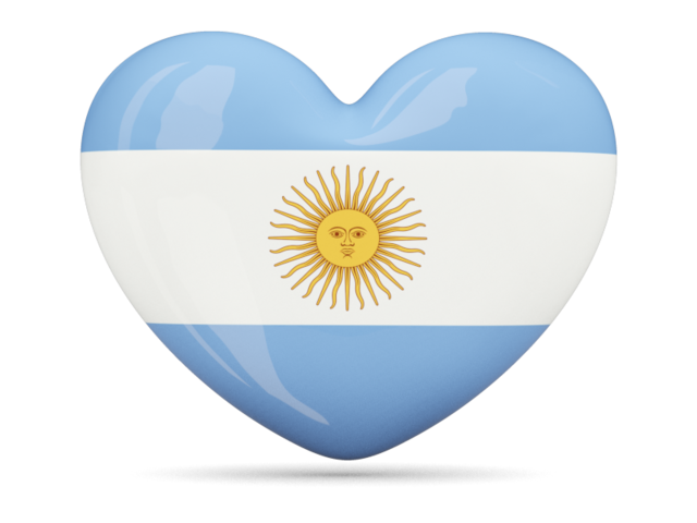 Heart icon. Illustration of flag of Argentina