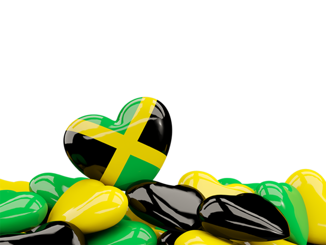 Heart with border. Illustration of flag of Jamaica