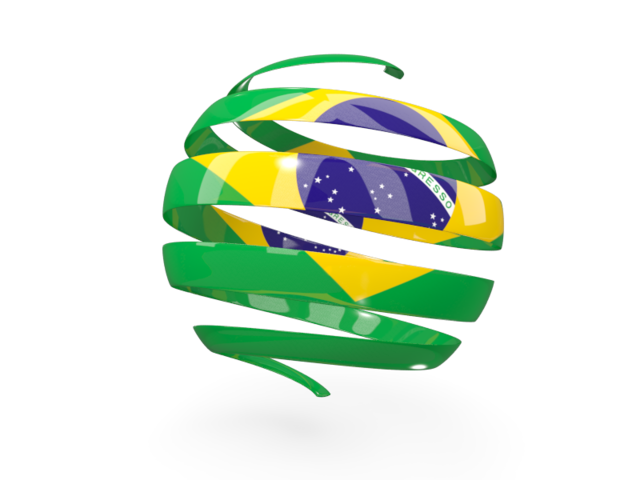 Round 3d icon. Illustration of flag of Brazil