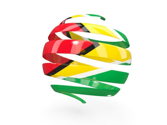 Round 3d icon. Illustration of flag of Guyana