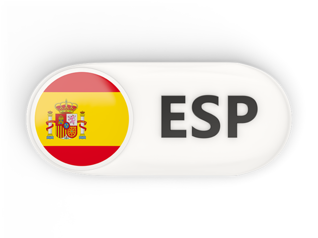 Round Button With ISO Code Illustration Of Flag Of Spain