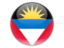 Antigua and Barbuda. Round icon. Download icon.