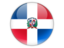 Dominican Republic. Round icon. Download icon.
