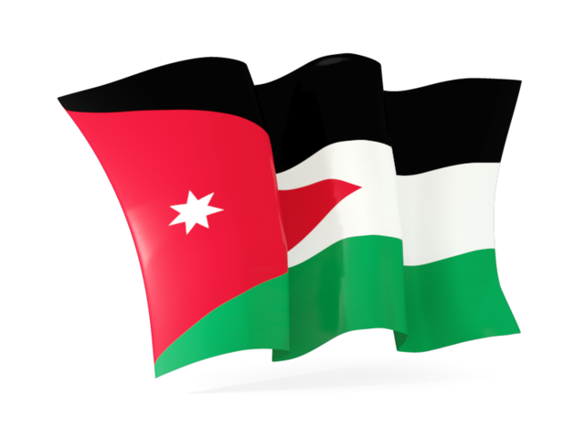 Waving flag. Illustration of flag of Jordan