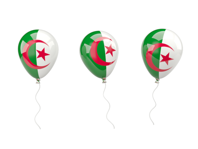Air balloons. Download flag icon of Algeria at PNG format