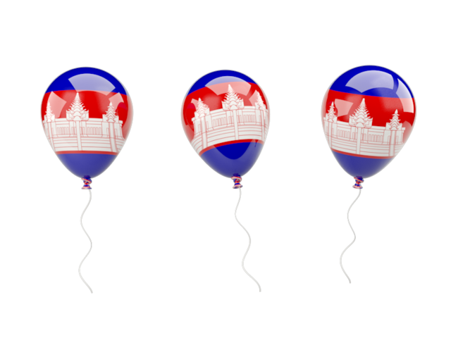 Air balloons. Download flag icon of Cambodia at PNG format