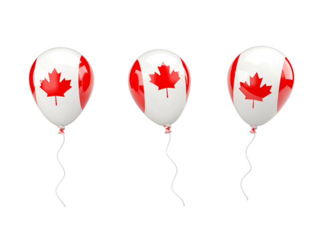 Maak los schaak Il Air balloons. Illustration of flag of Canada