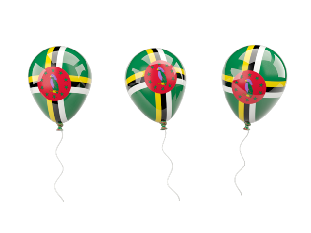 Air balloons. Download flag icon of Dominica at PNG format