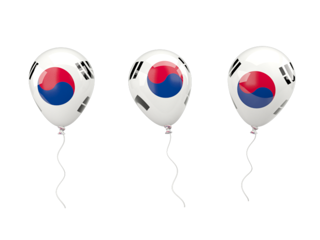 Air balloons. Download flag icon of South Korea at PNG format