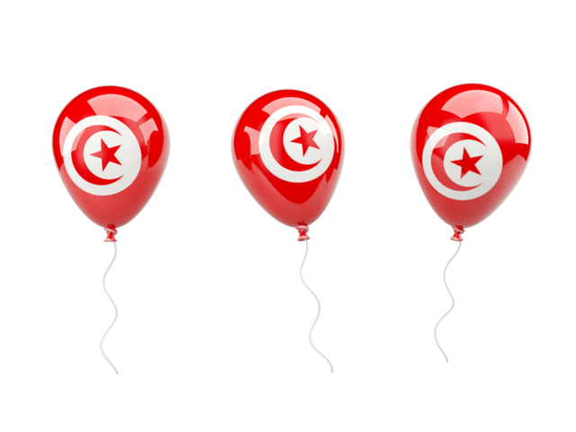 Air balloons. Download flag icon of Tunisia at PNG format