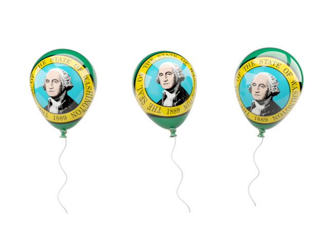 Air balloons. Download flag icon of Washington