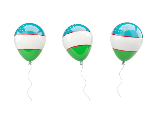 Air balloons. Download flag icon of Uzbekistan at PNG format