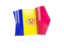 Andorra. Arrow flag. Download icon.