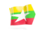 Myanmar. Arrow flag. Download icon.