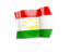 Tajikistan. Arrow flag. Download icon.