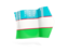 Uzbekistan. Arrow flag. Download icon.