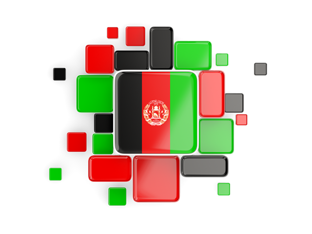 Background with square parts. Download flag icon of Afghanistan at PNG format