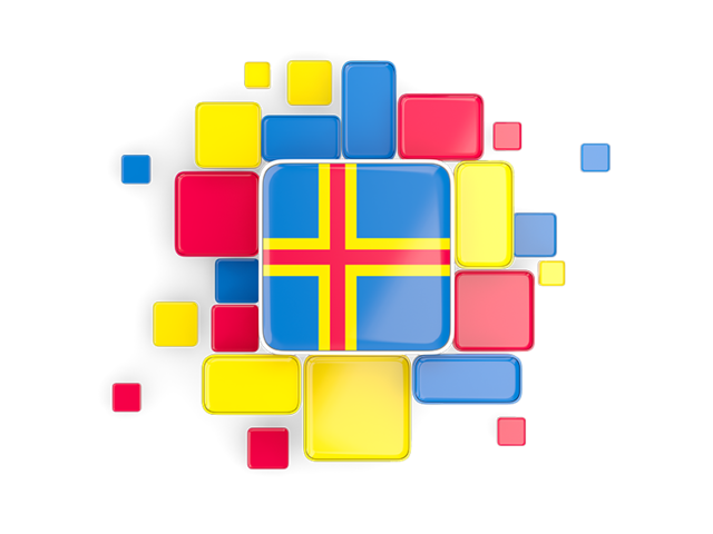 Background with square parts. Download flag icon of Aland Islands at PNG format