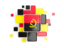 Angola. Background with square parts. Download icon.