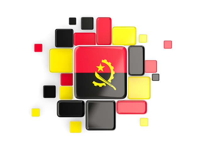 Background with square parts. Download flag icon of Angola at PNG format