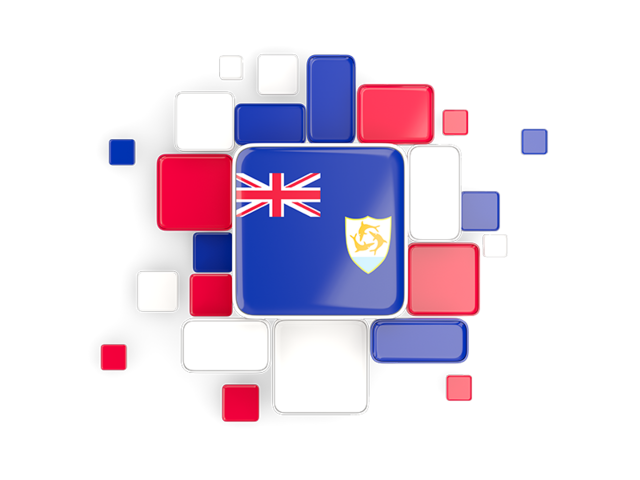Background with square parts. Download flag icon of Anguilla at PNG format