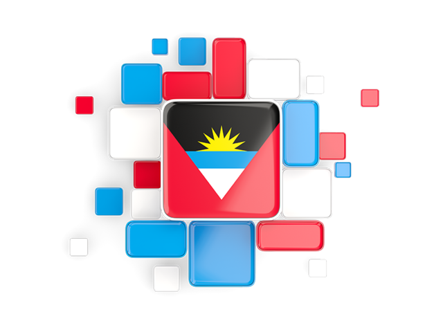 Background with square parts. Download flag icon of Antigua and Barbuda at PNG format