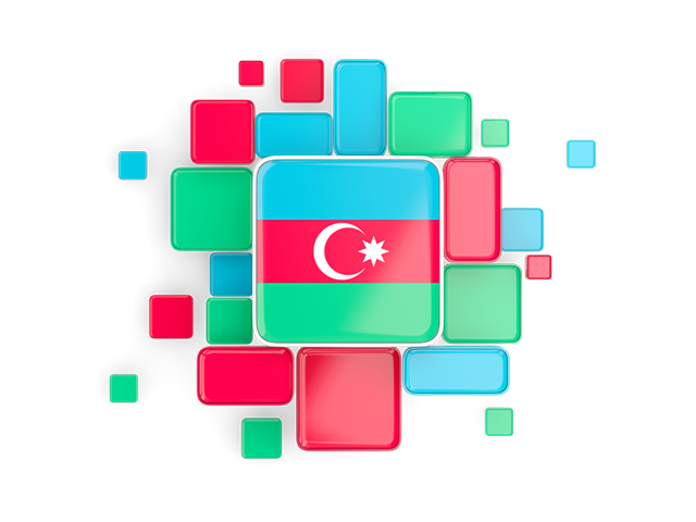 Background with square parts. Download flag icon of Azerbaijan at PNG format