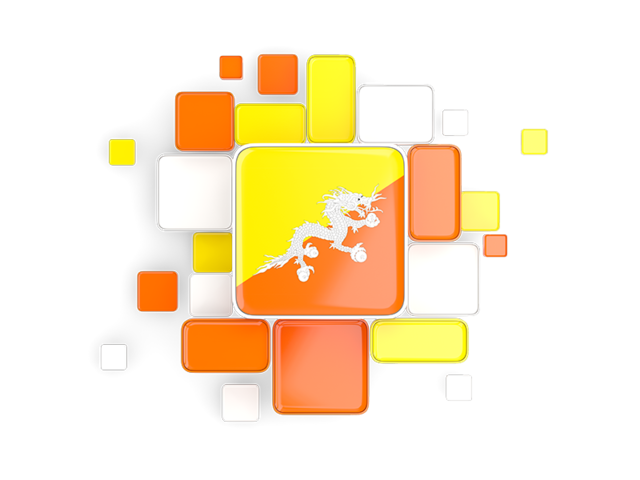 Background with square parts. Download flag icon of Bhutan at PNG format