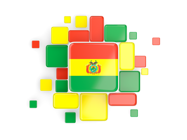 Background with square parts. Download flag icon of Bolivia at PNG format