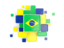 Brazil. Background with square parts. Download icon.